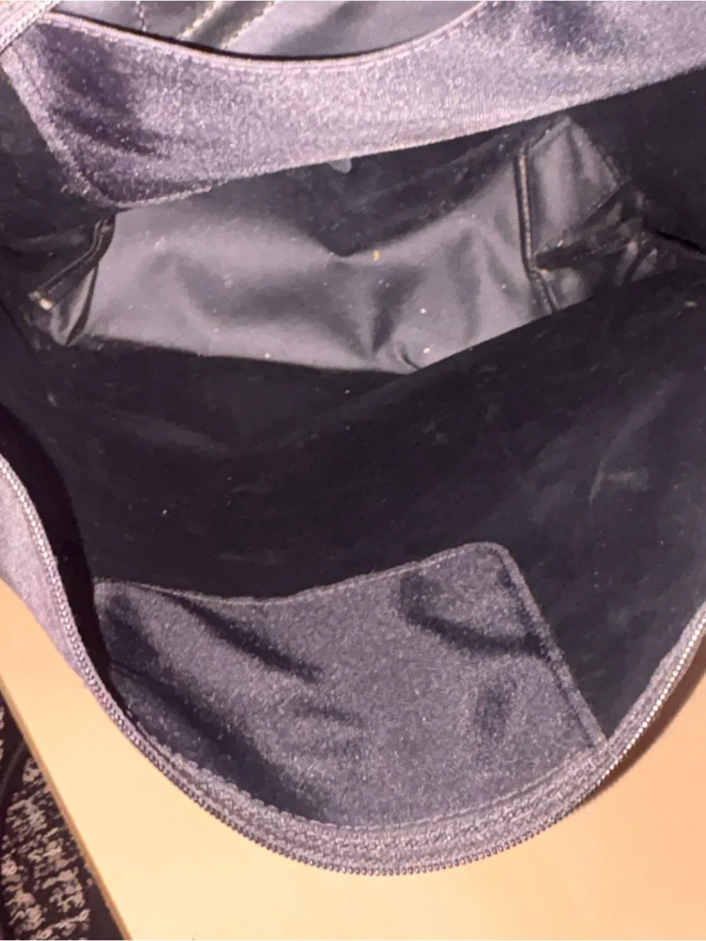 Longchamp Black Nylon Backpack with Brown Leather Trim